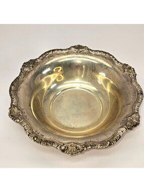 Vintage Silver Plated Bowl Scalloped Edging Made In England SG A1 Plate VL5083
